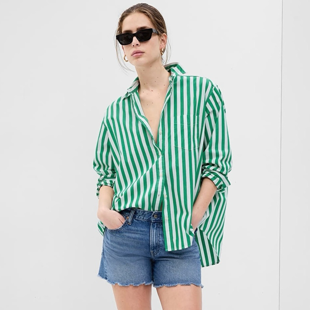 Gap The Big Shirt Striped Button Up